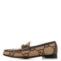 Monogram Jumbo GG Malaga Kid Horsebit Womens Jordaan Loafers 36.5 Camel Ebony New Acero Beige