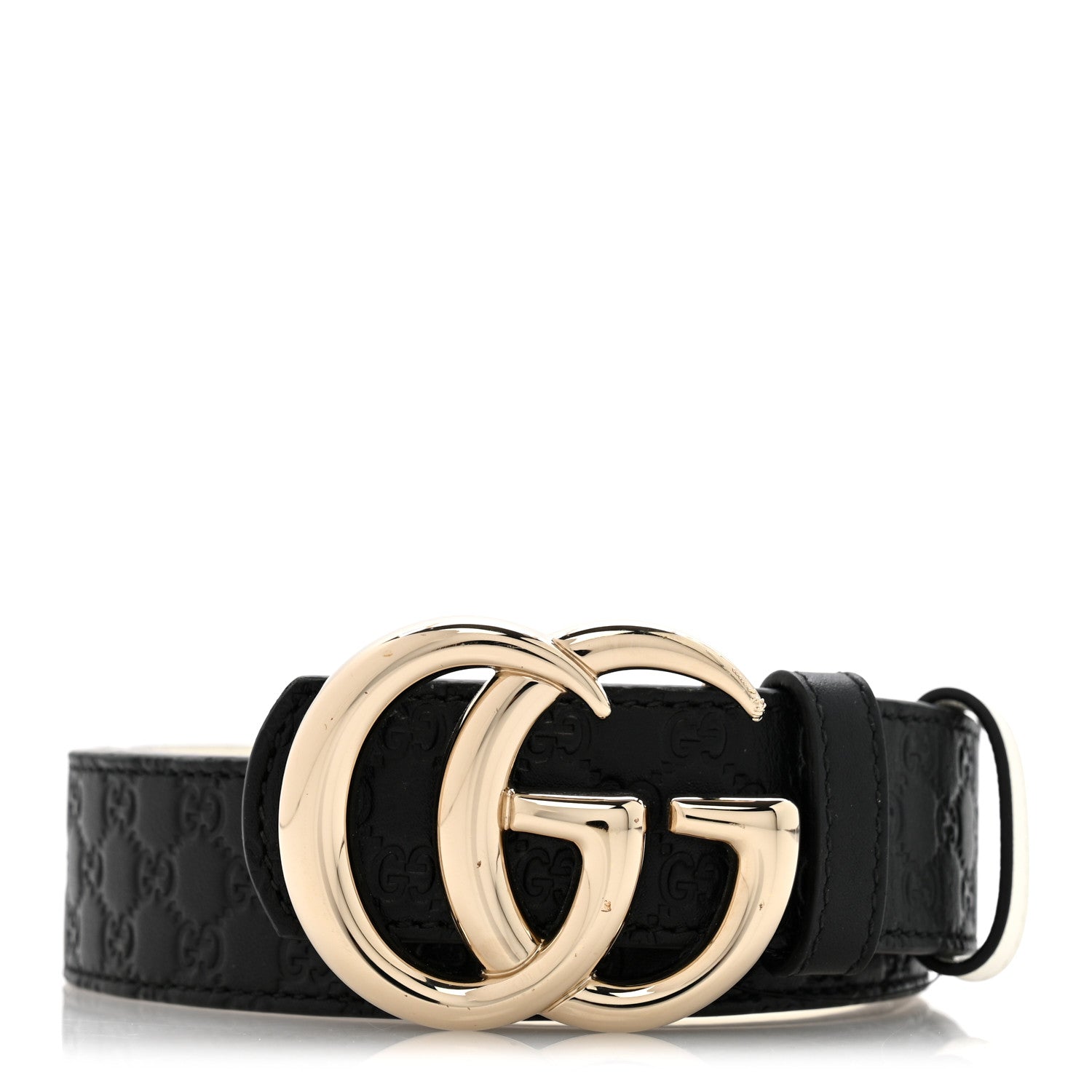 Guccissima Double G Reversible Belt 75 30 Black White