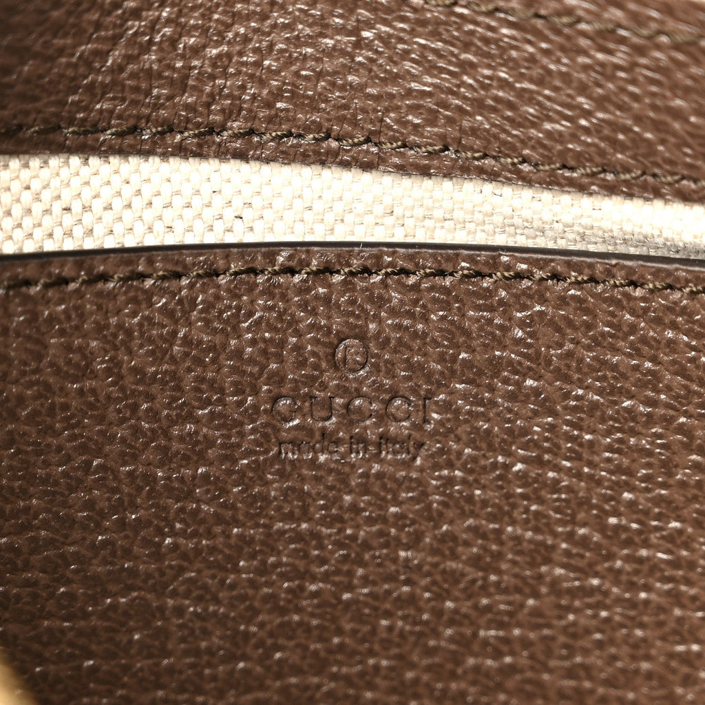 GG Supreme Monogram Textured Dollar Calfskin Mini Ophidia Chain Bag Beige Ebony