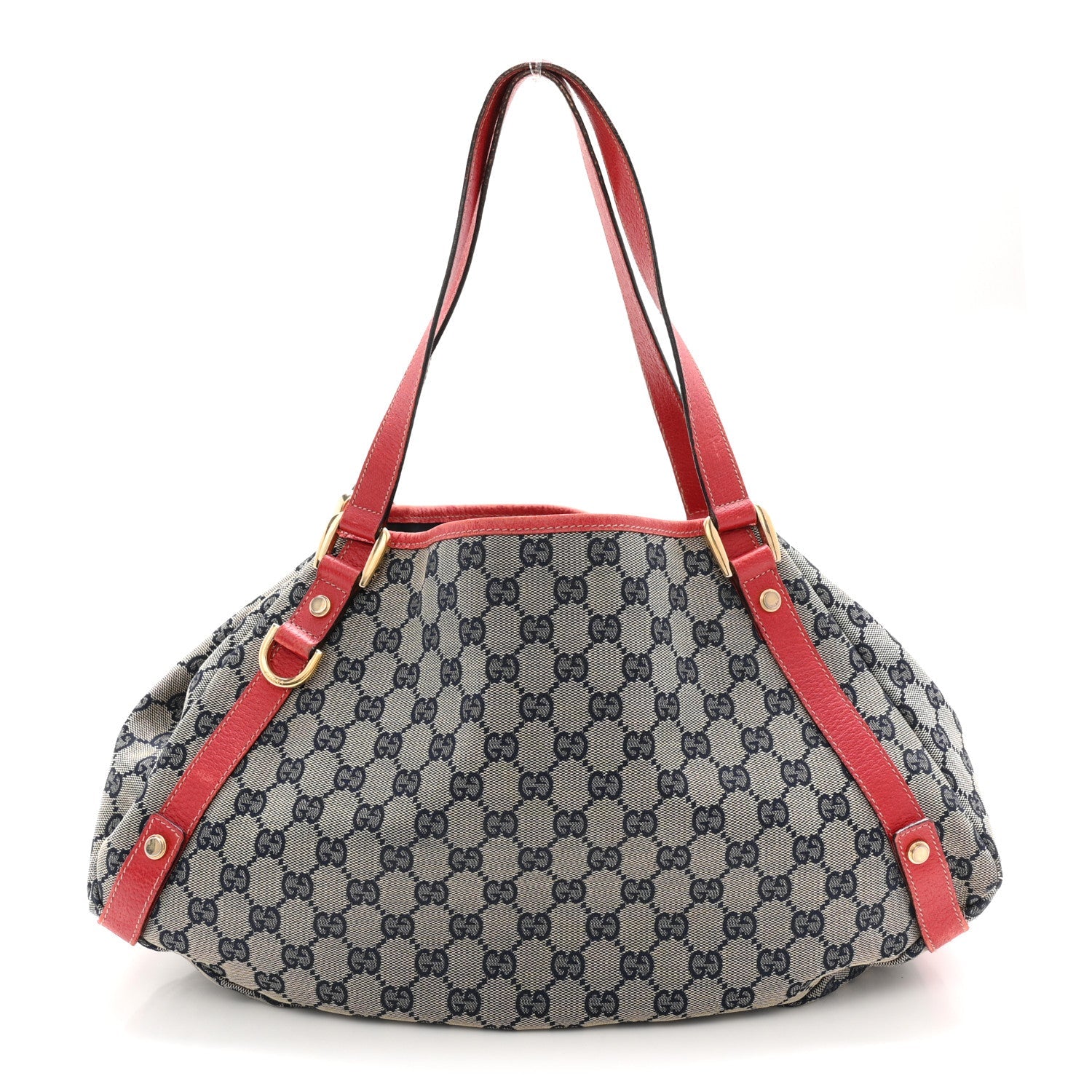 Monogram Medium Abbey Shoulder Bag Navy Red