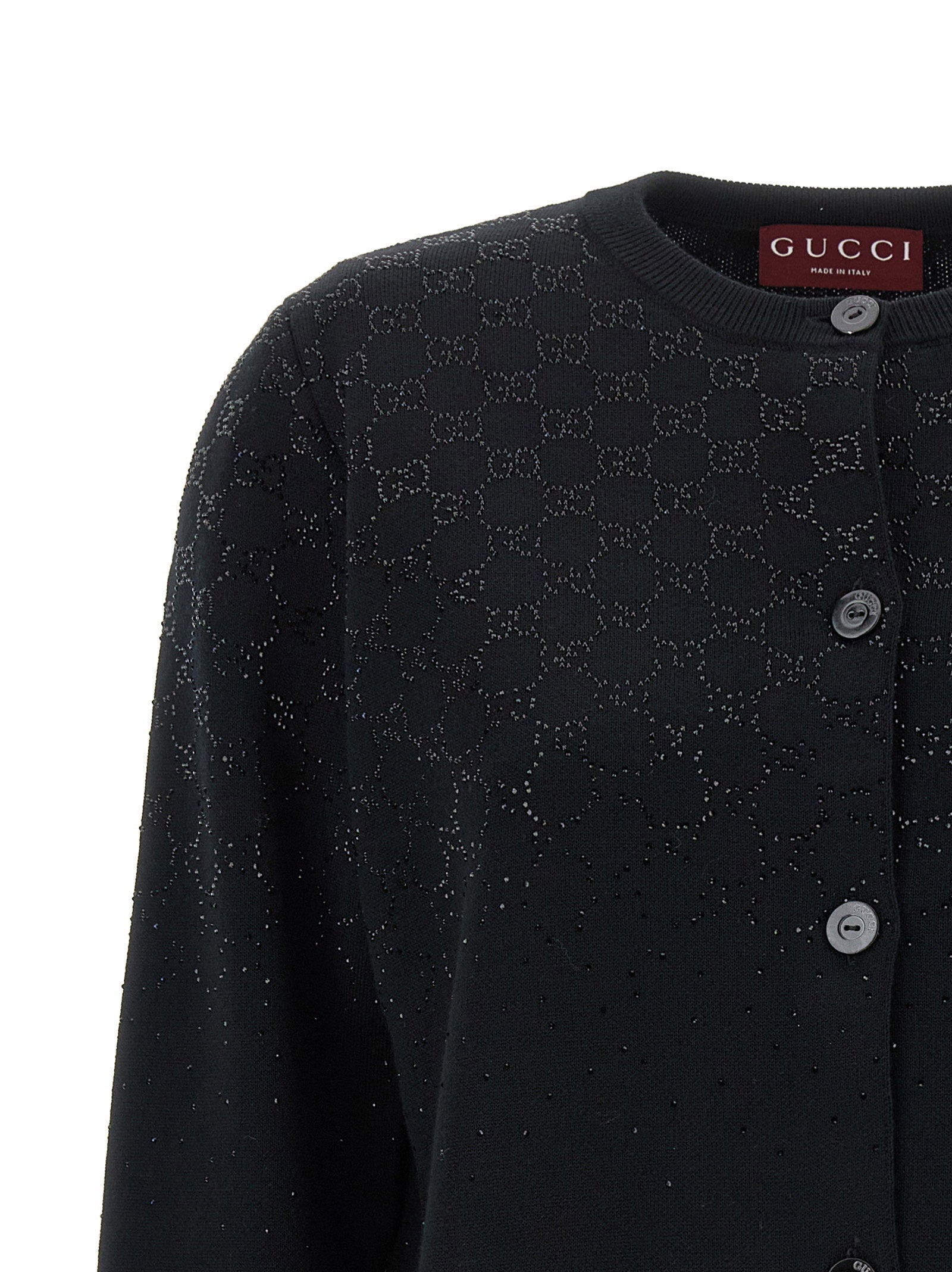 Gucci GG Crystal Cardigan — Black