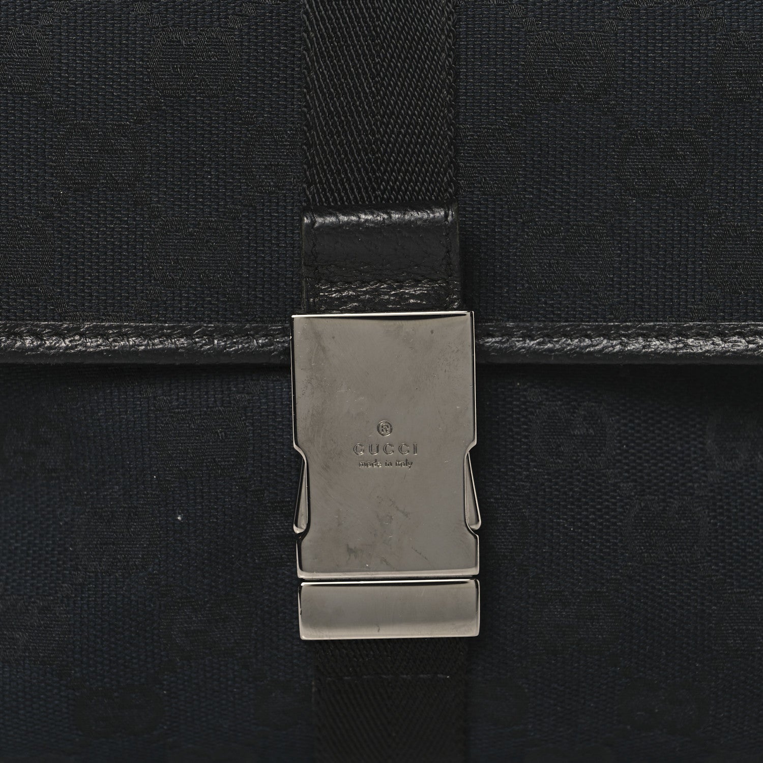 GG Monogram Web Buckle Belt Bag Black