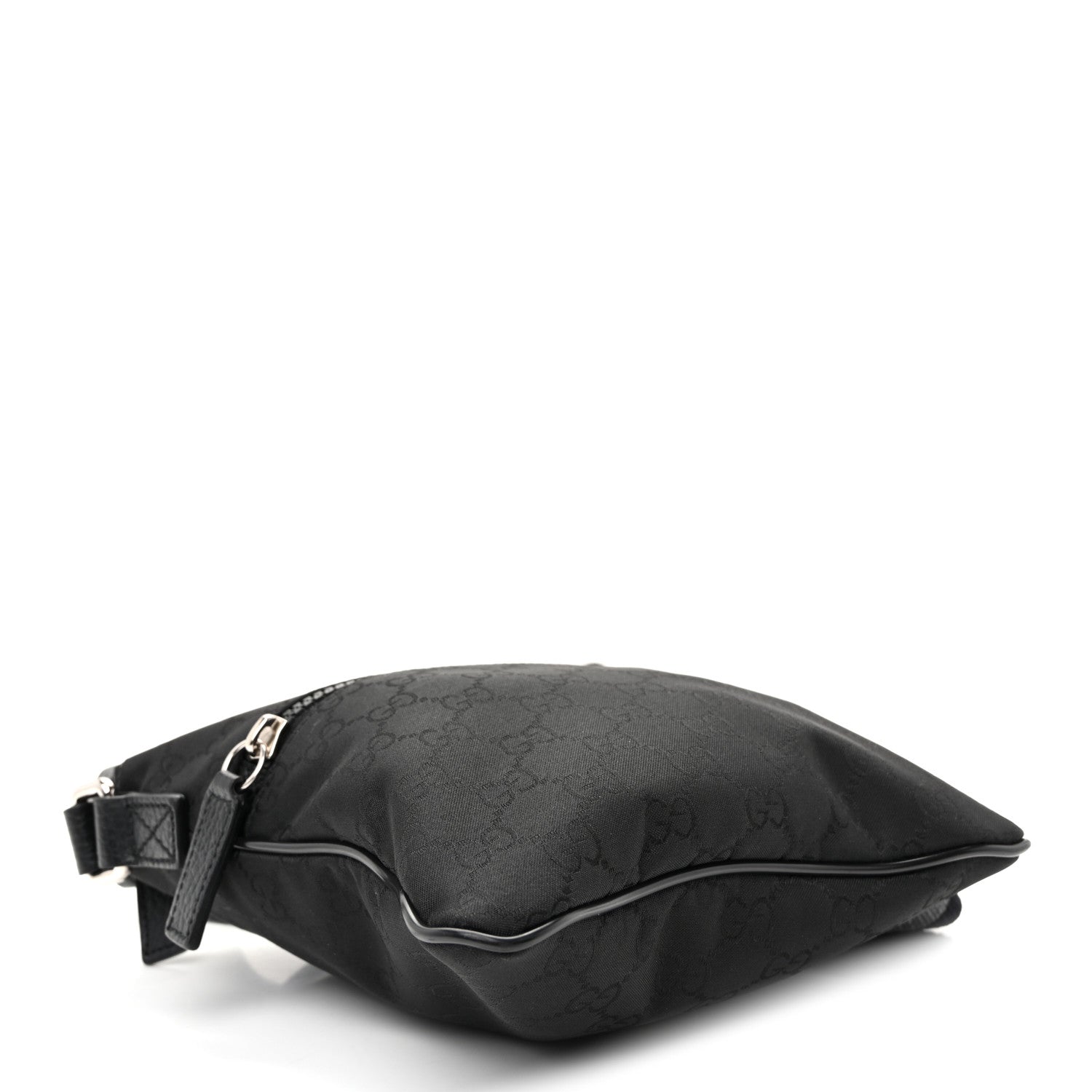 Nylon Monogram Mini Flat Messenger Bag Black