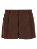 Gucci Wool Twill Shorts — Brown