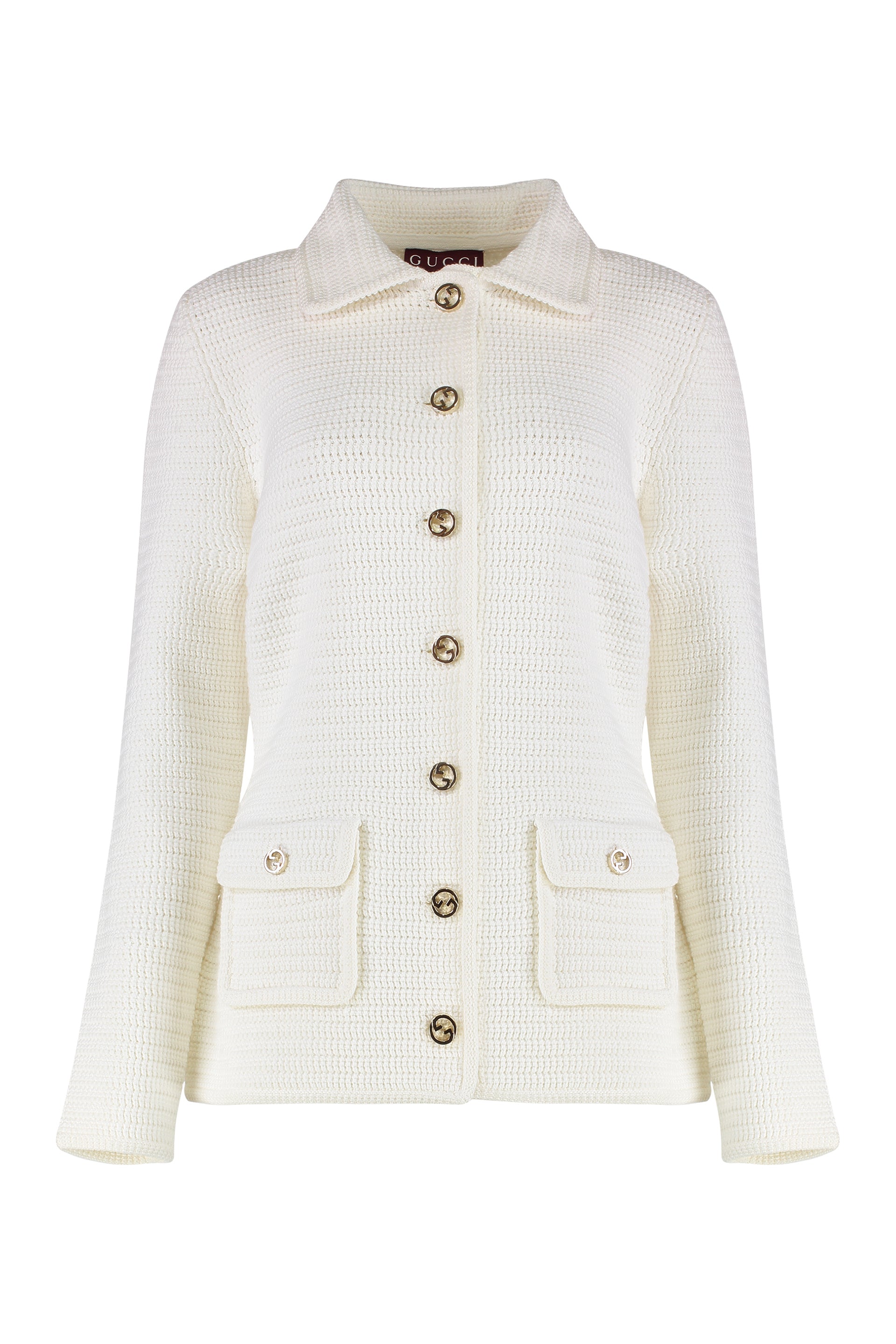 Gucci Cotton Knit Cardigan — White