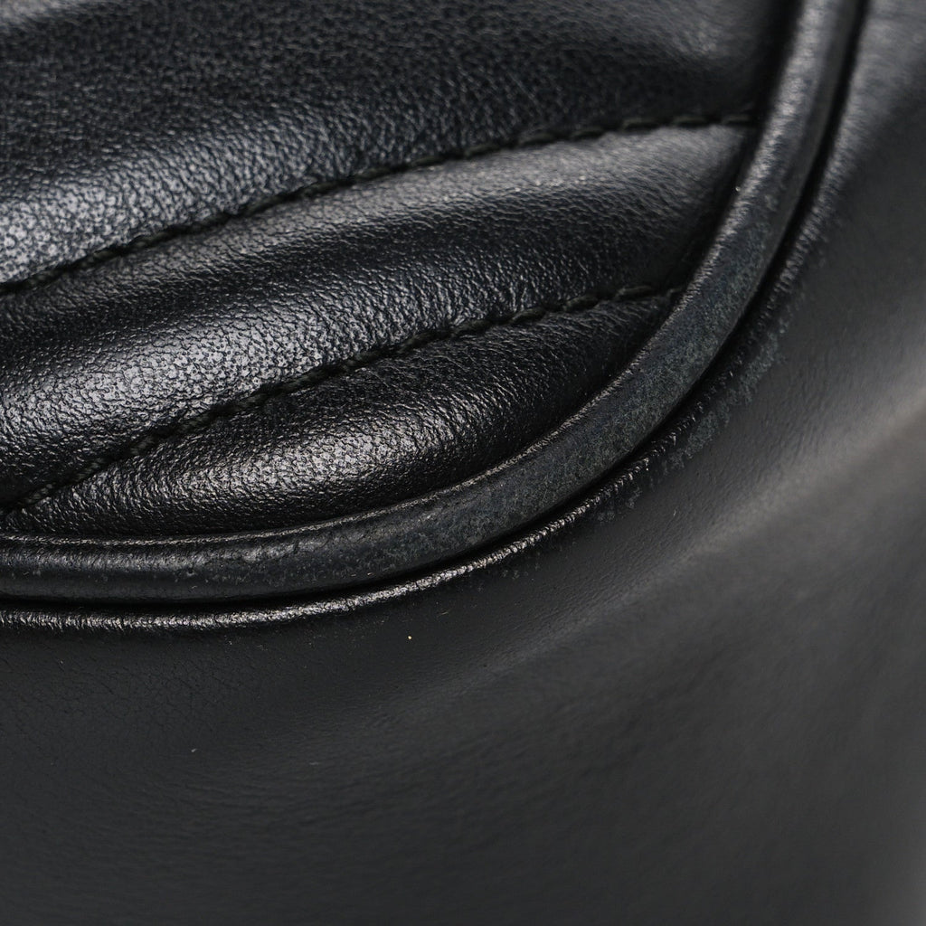Calfskin Matelasse Small GG Marmont Chain Shoulder Bag Black