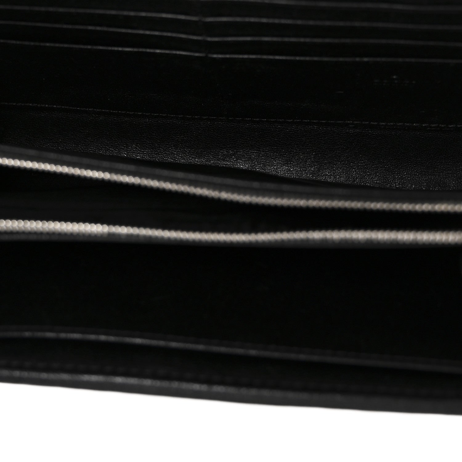 Sakai Be Green Calfskin Diagonal Stitched Blondie Wallet on Chain Black