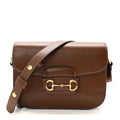 Azalea Calfskin Horsebit 1955 Shoulder Bag Brown Sugar