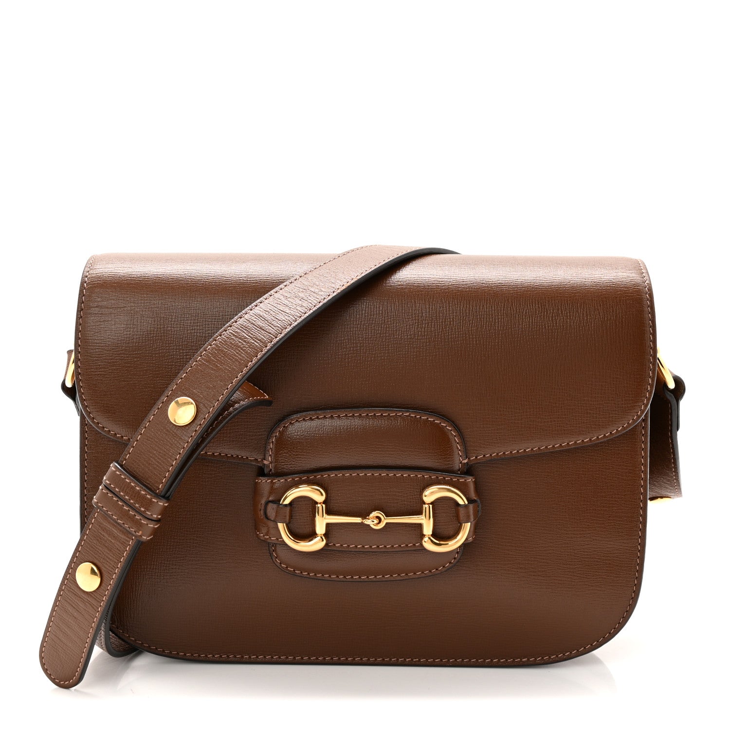 Azalea Calfskin Horsebit 1955 Shoulder Bag Brown Sugar