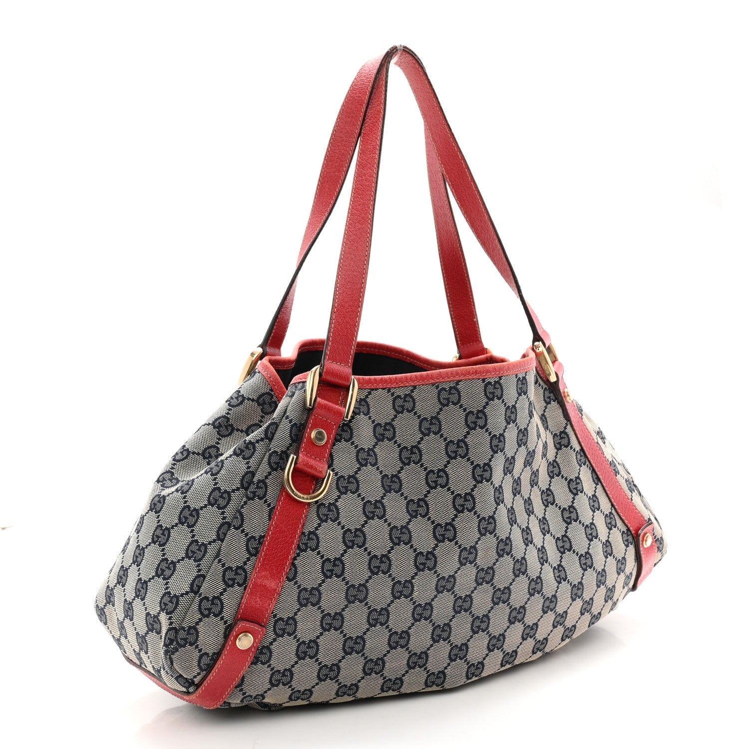 Monogram Medium Abbey Shoulder Bag Navy Red