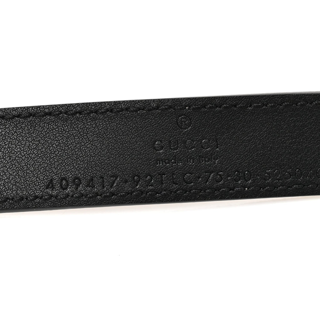 GG Supreme Monogram Matte Plutone Calfskin Double G 20mm Belt 75 30 Beige Ebony New Acero