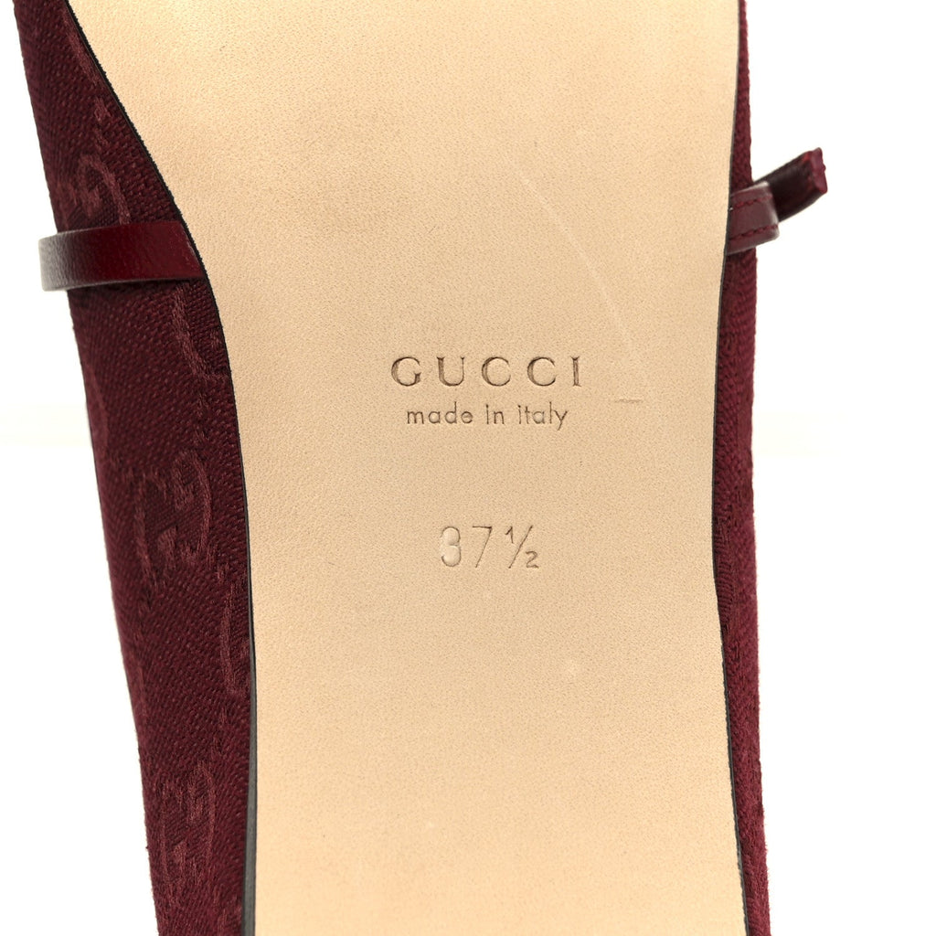 GG Monogram Horsebit Ballet Flats 37.5 Rosso Ancora