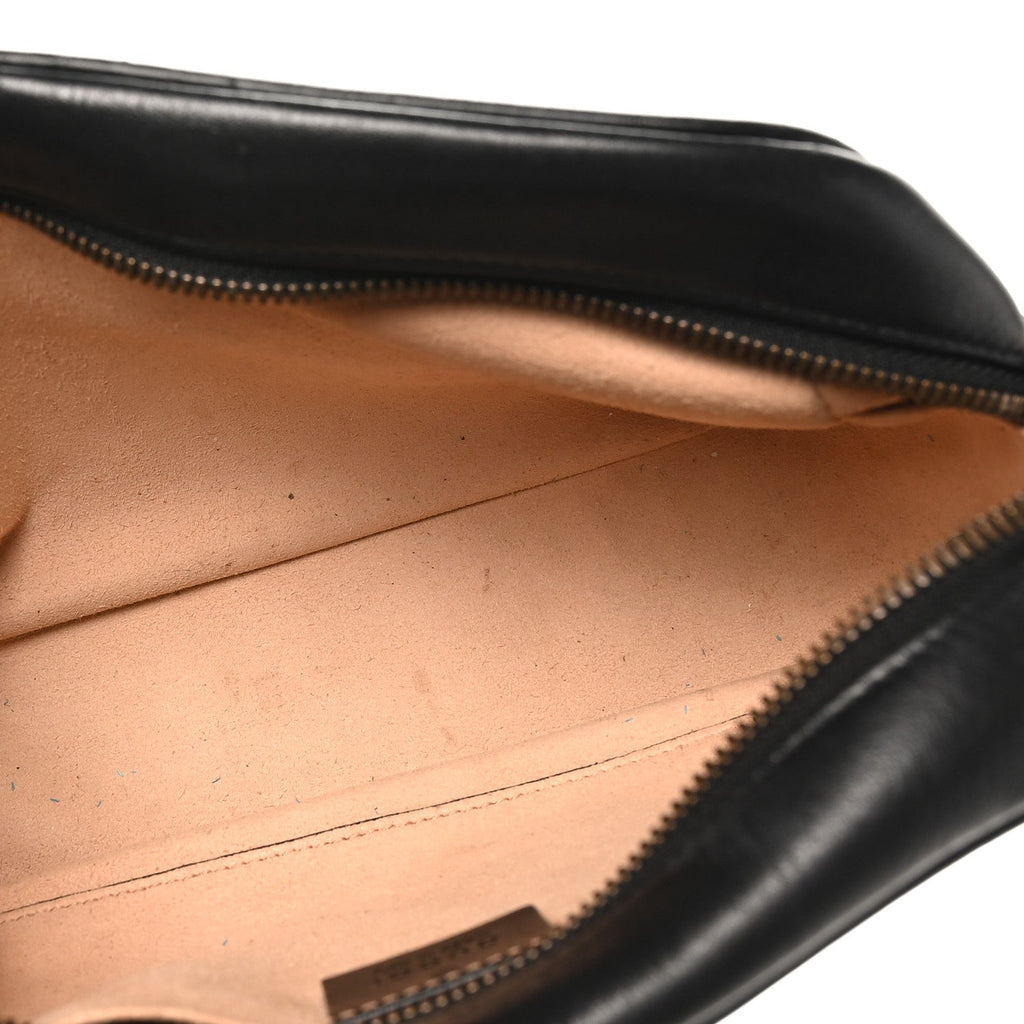 Calfskin Matelasse Small GG Marmont Chain Shoulder Bag Black