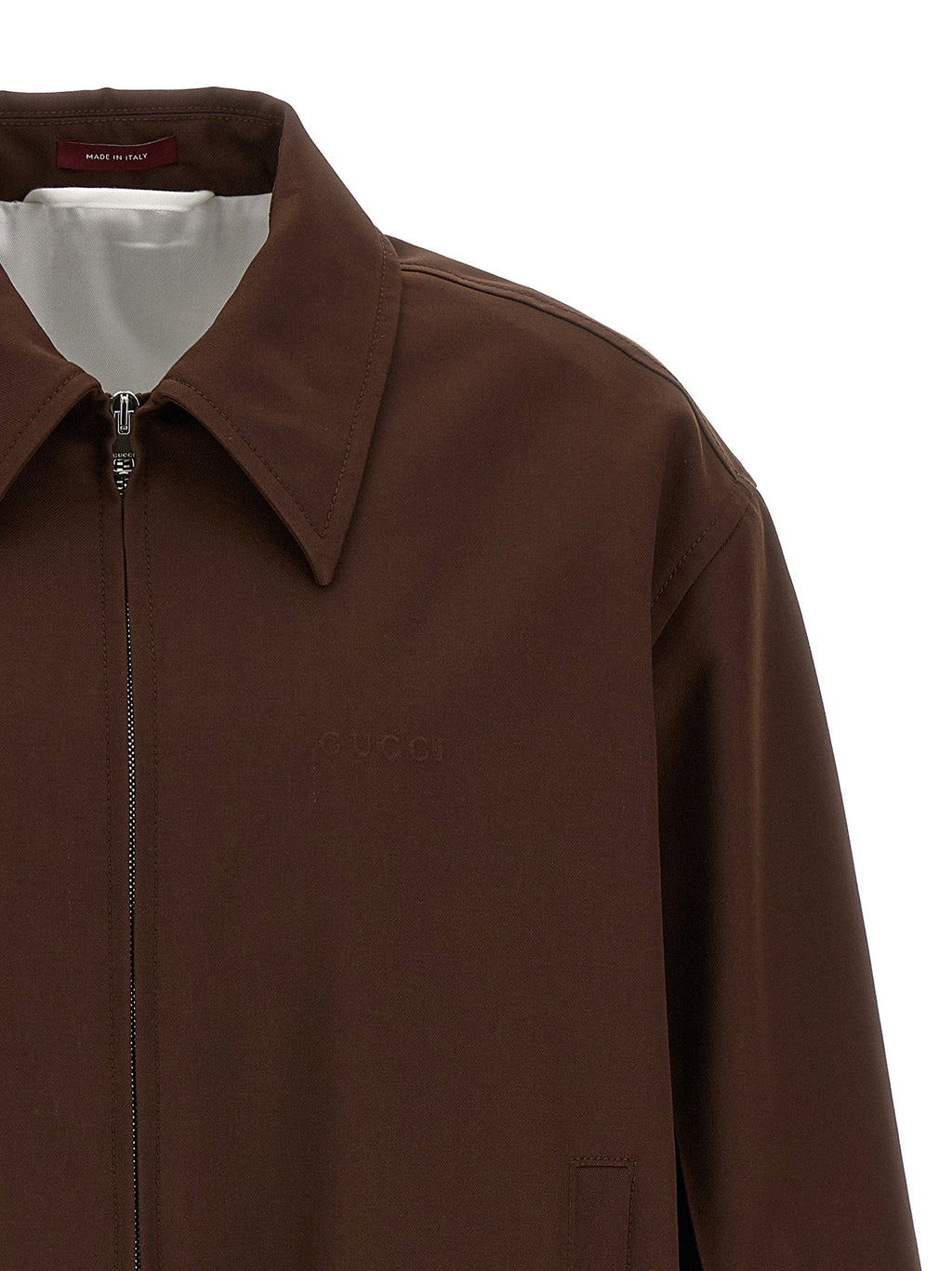 Gucci Wool Twill Jacket — Brown