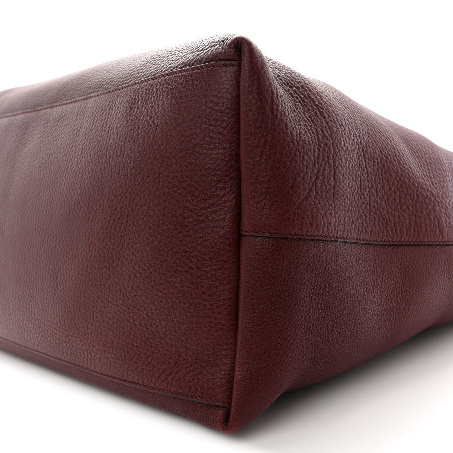 Grained Calfskin Duffle Bag Burgundy
