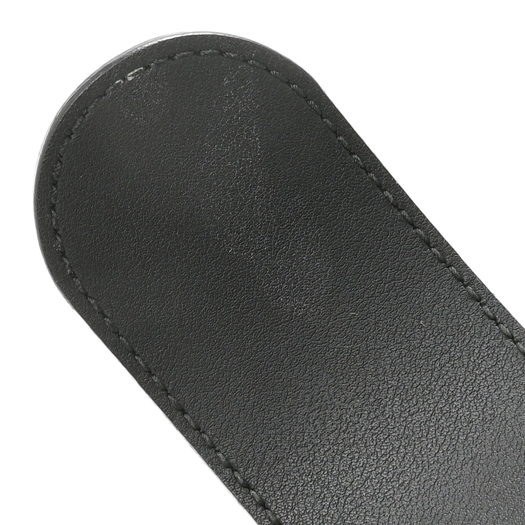 Moon Calfskin Pearl Double G 40mm Belt 80 32 Black Cream