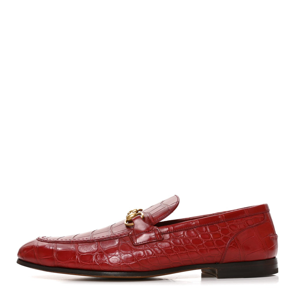 Alligator Mens Jordaan Loafers 10 Cherry Red