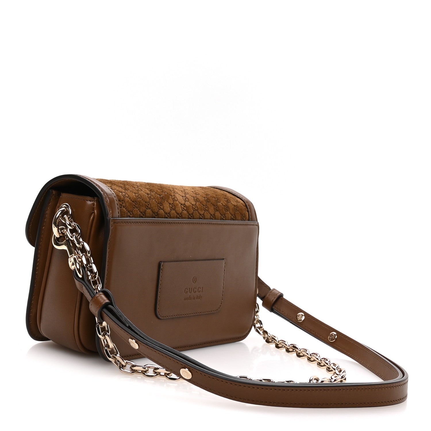 Suede Micro GG Small Go Shoulder Bag Brown