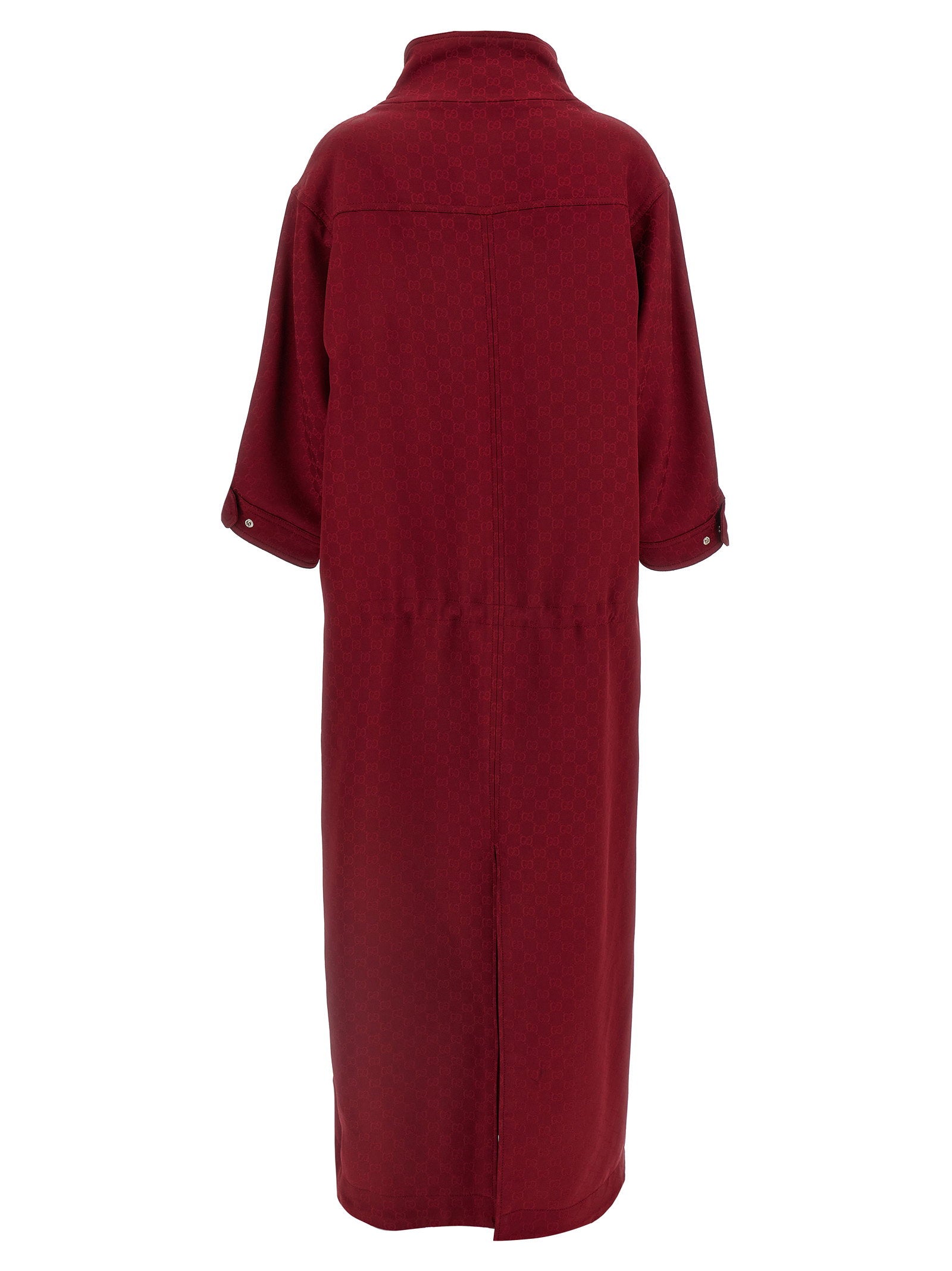 Gucci GG Jacquard Coat — Burgundy