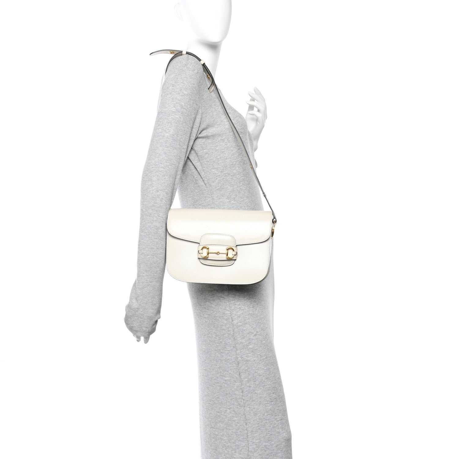 Azalea Calfskin Horsebit 1955 Shoulder Bag Mystic White
