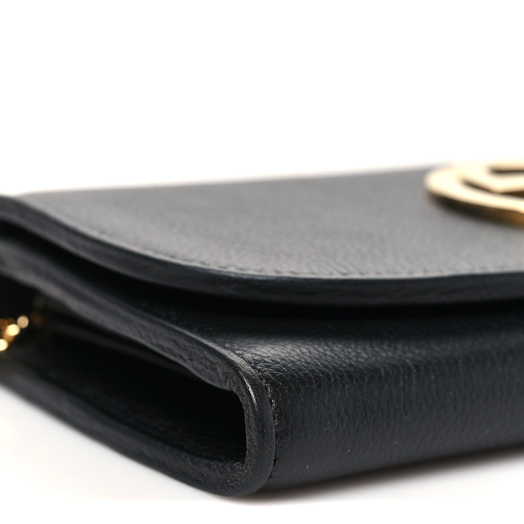 Roxy Calfskin Blondie Continental Chain Wallet Black
