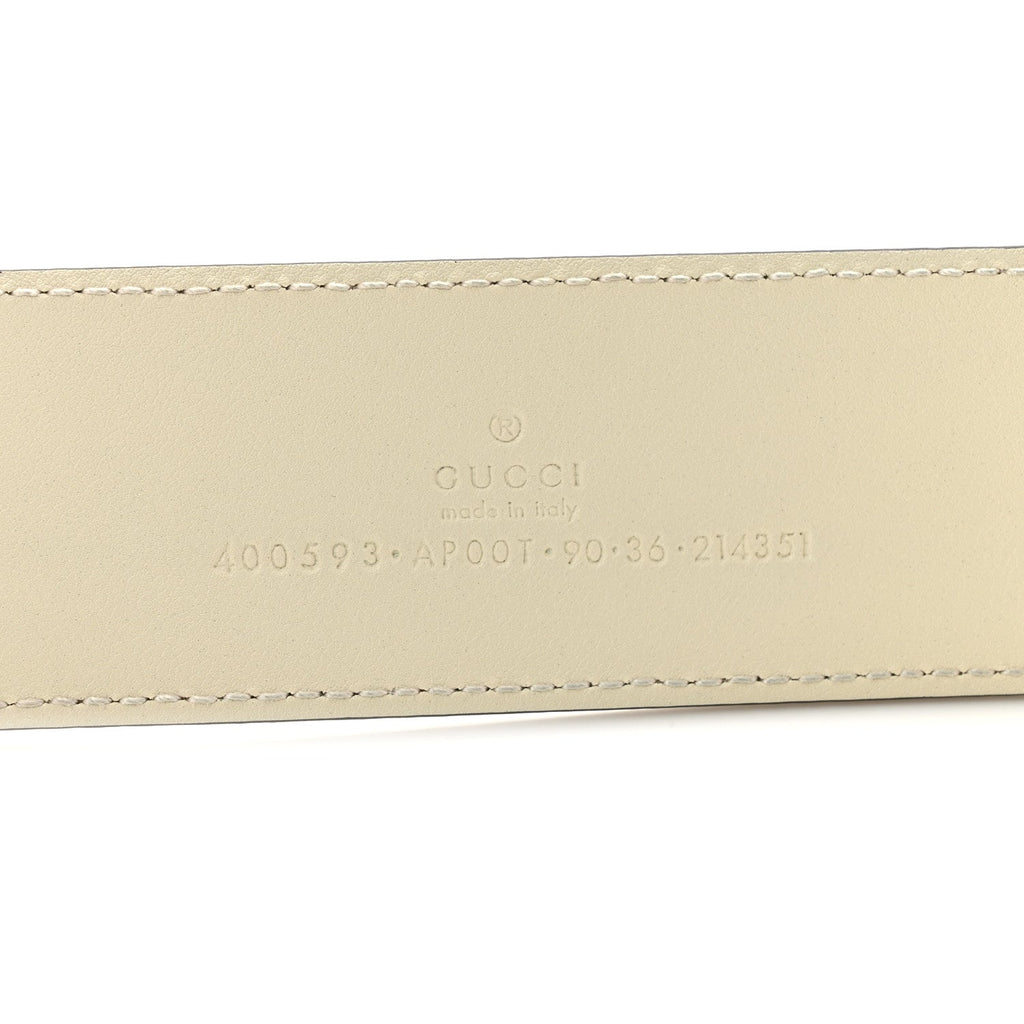 Calfskin Double G 40mm Belt 90 36 Mystic White