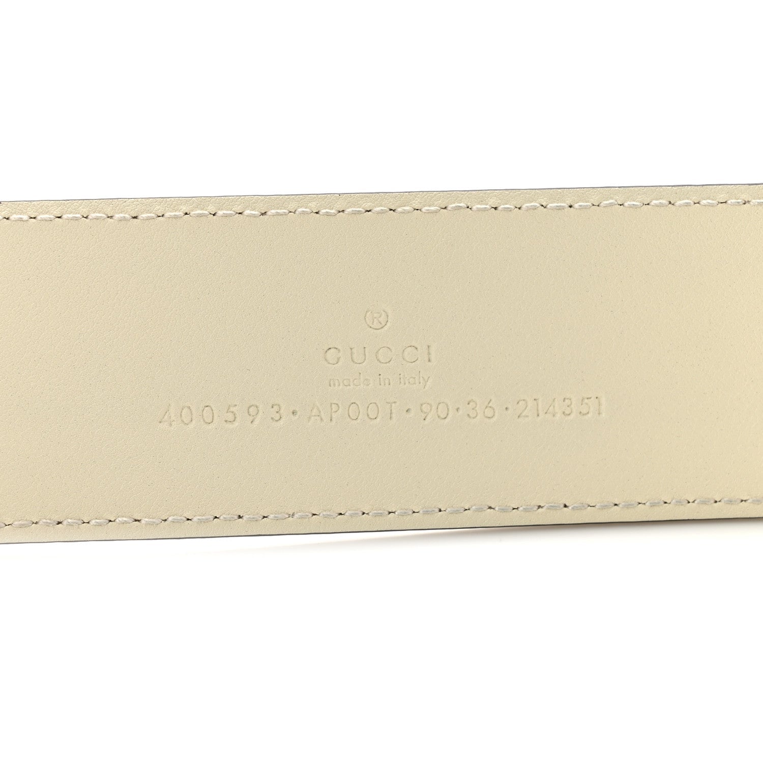 Calfskin Double G 40mm Belt 90 36 Mystic White