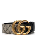GG Supreme Monogram Matte Plutone Calfskin Double G 40mm Belt 75 30 Beige Ebony Black