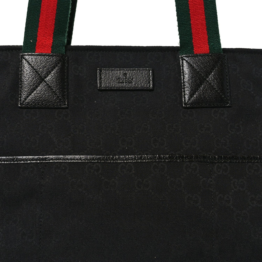 Monogram Web Large Diaper Tote Black