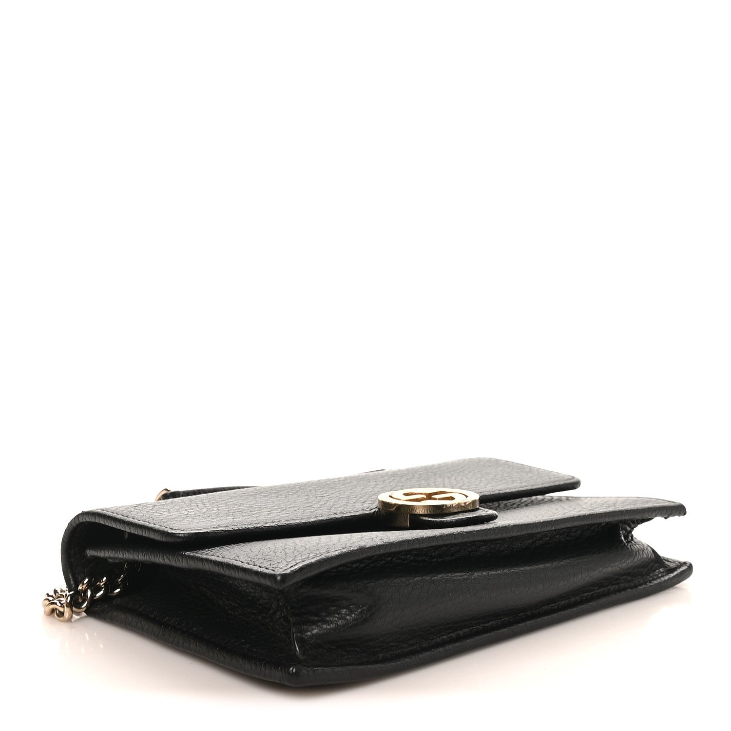 Dollar Calfskin Interlocking G Chain Wallet Black