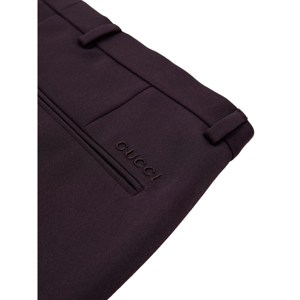 Gucci Wool Trousers — Burgundy