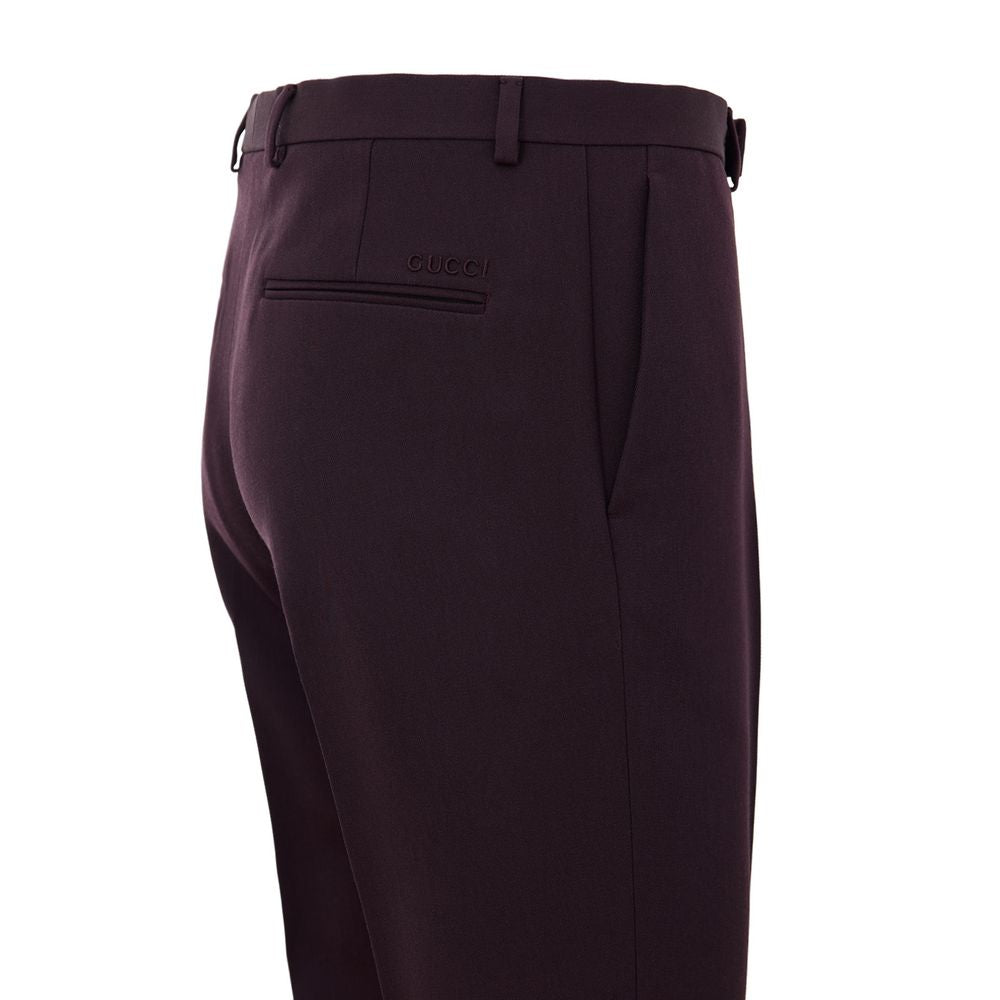 Gucci Wool Trousers — Burgundy