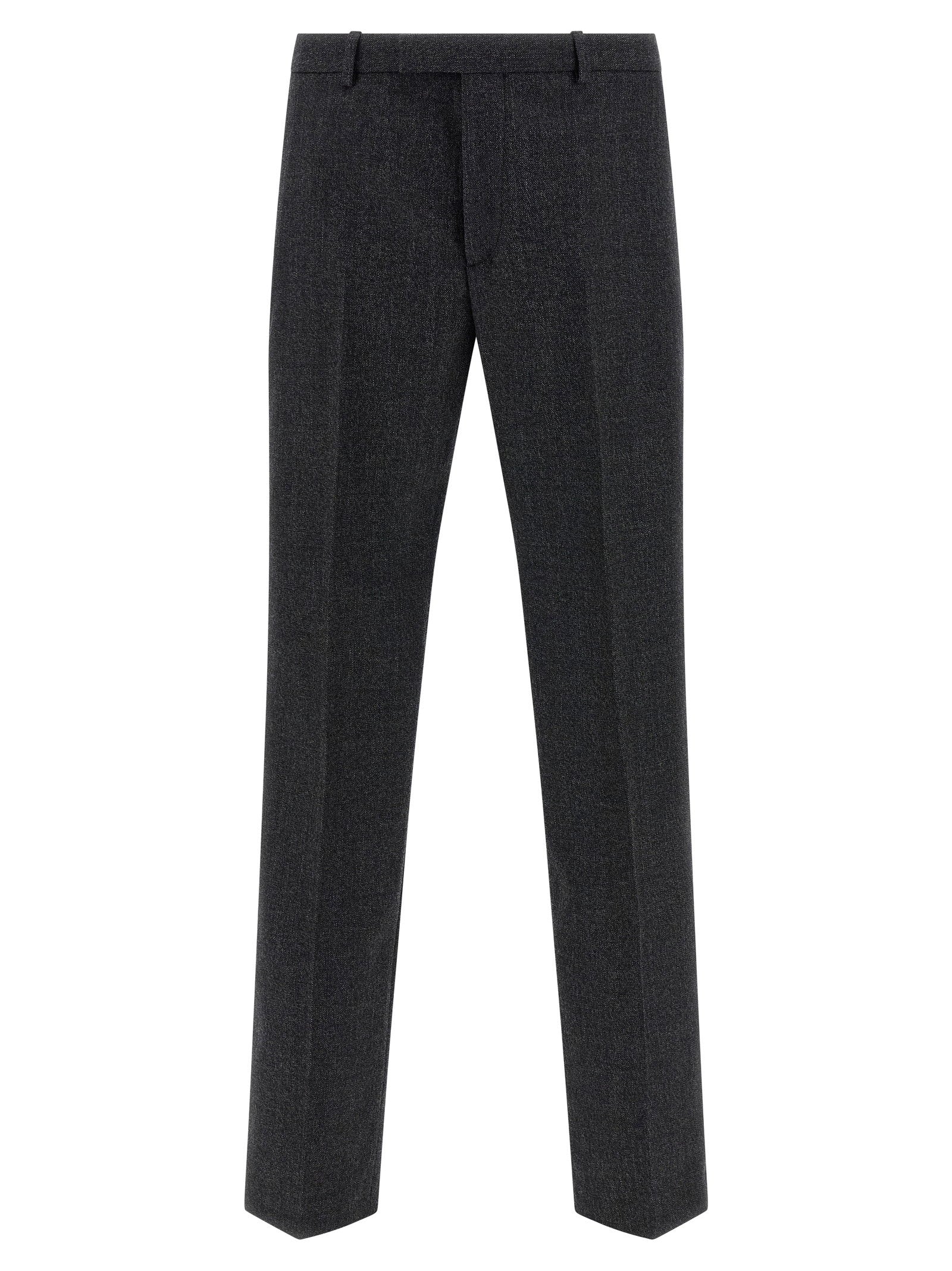 Gucci Wool Mouliné Trousers — Charcoal