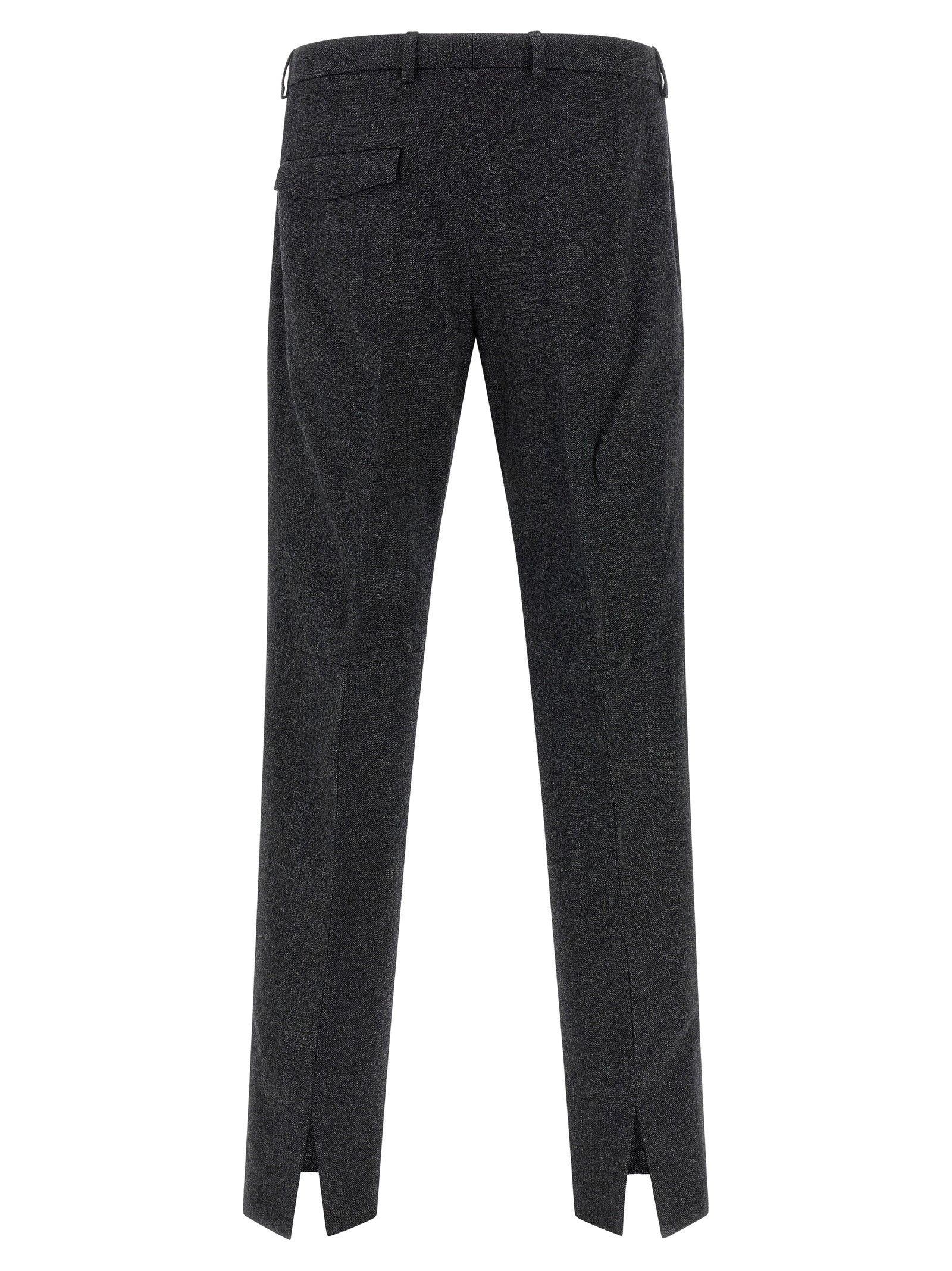 Gucci Wool Mouliné Trousers — Charcoal
