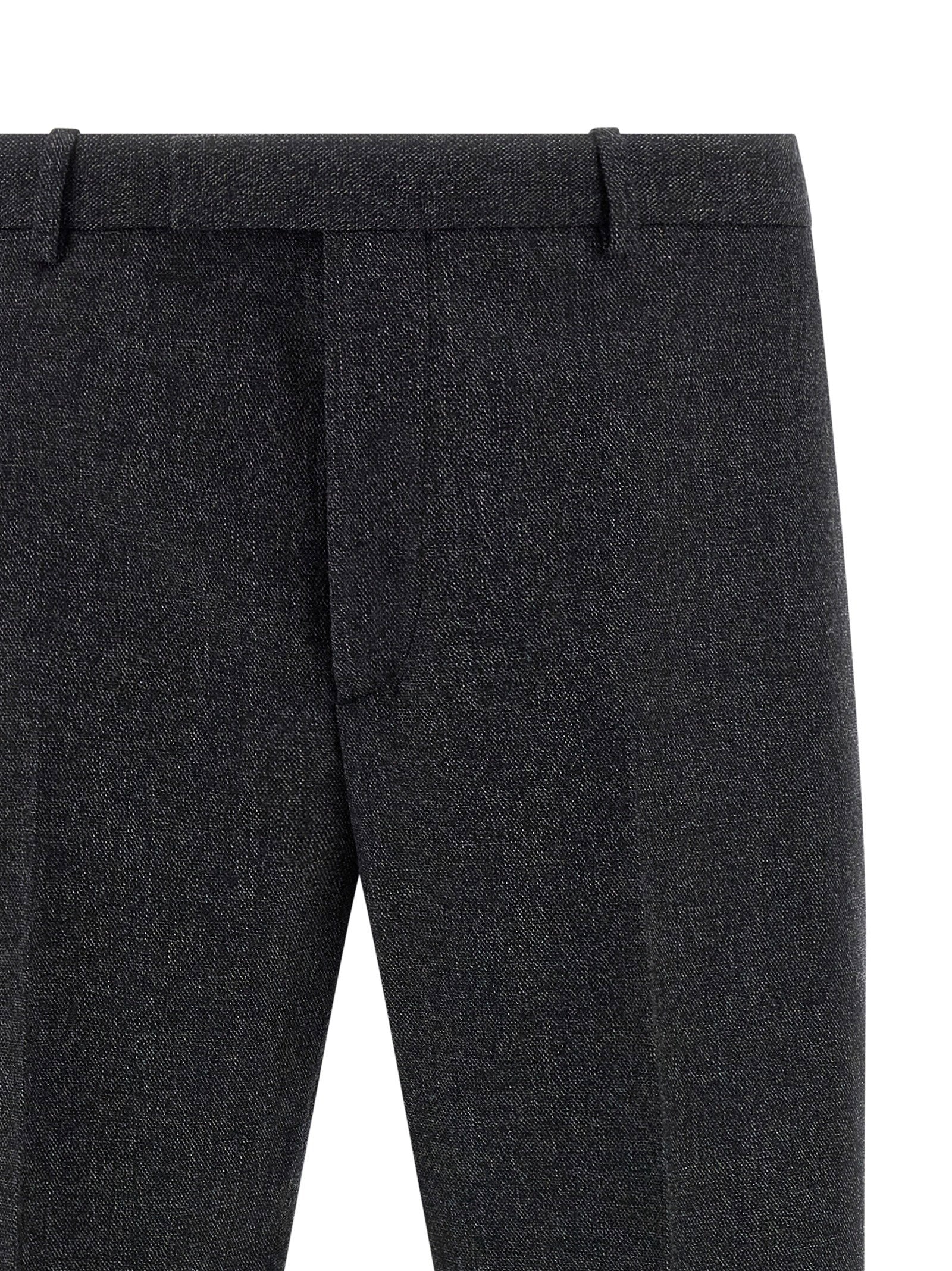Gucci Wool Mouliné Trousers — Charcoal
