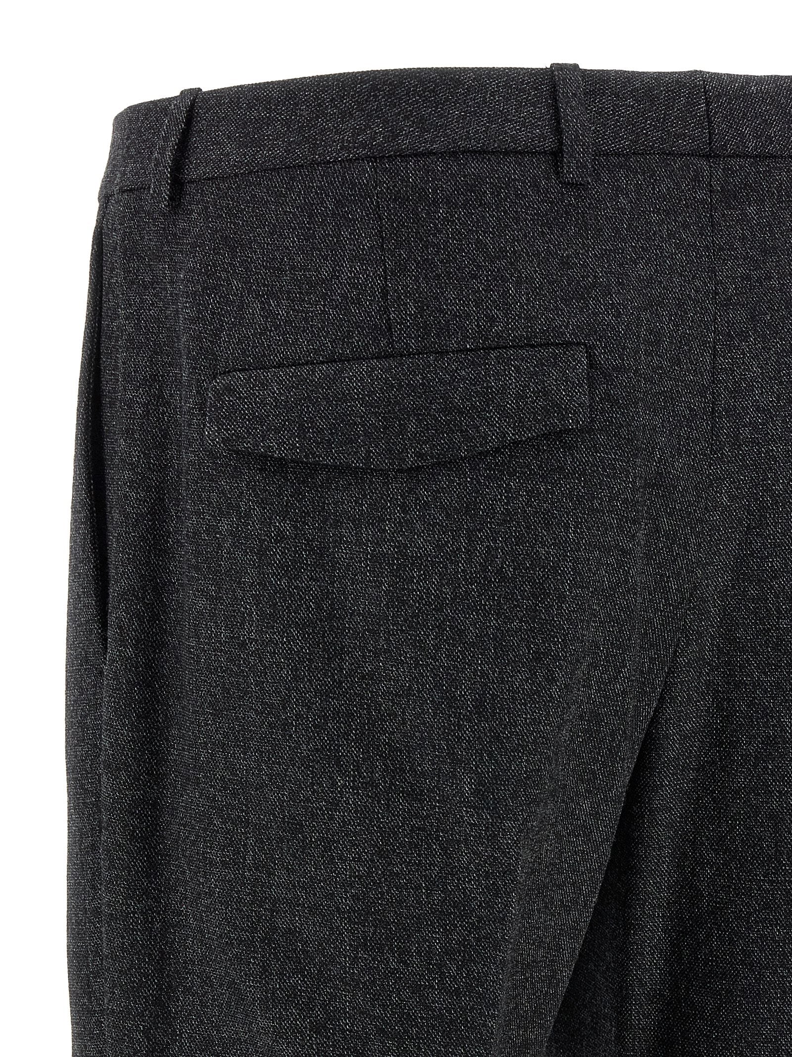 Gucci Wool Mouliné Trousers — Charcoal