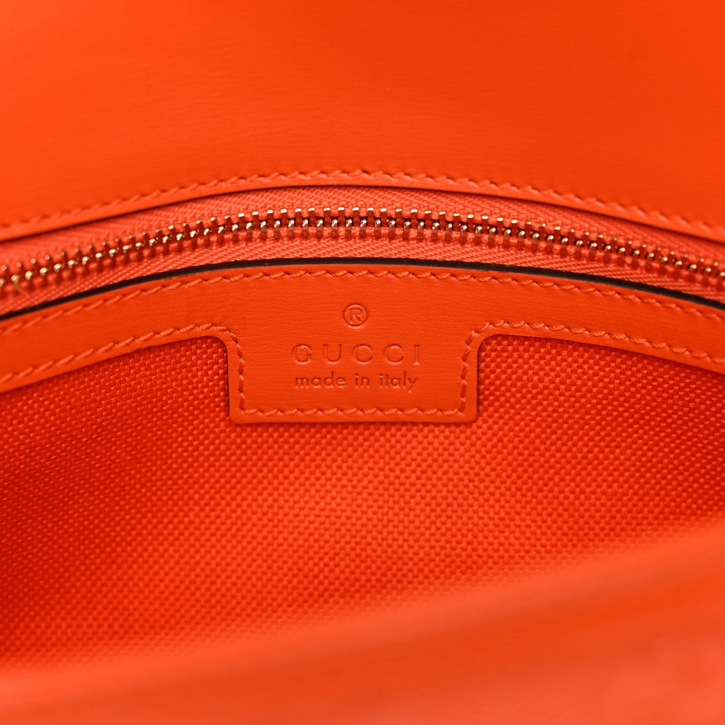 GG Monogram Textured Dollar Calfskin Small Luce Shoulder Bag Orange