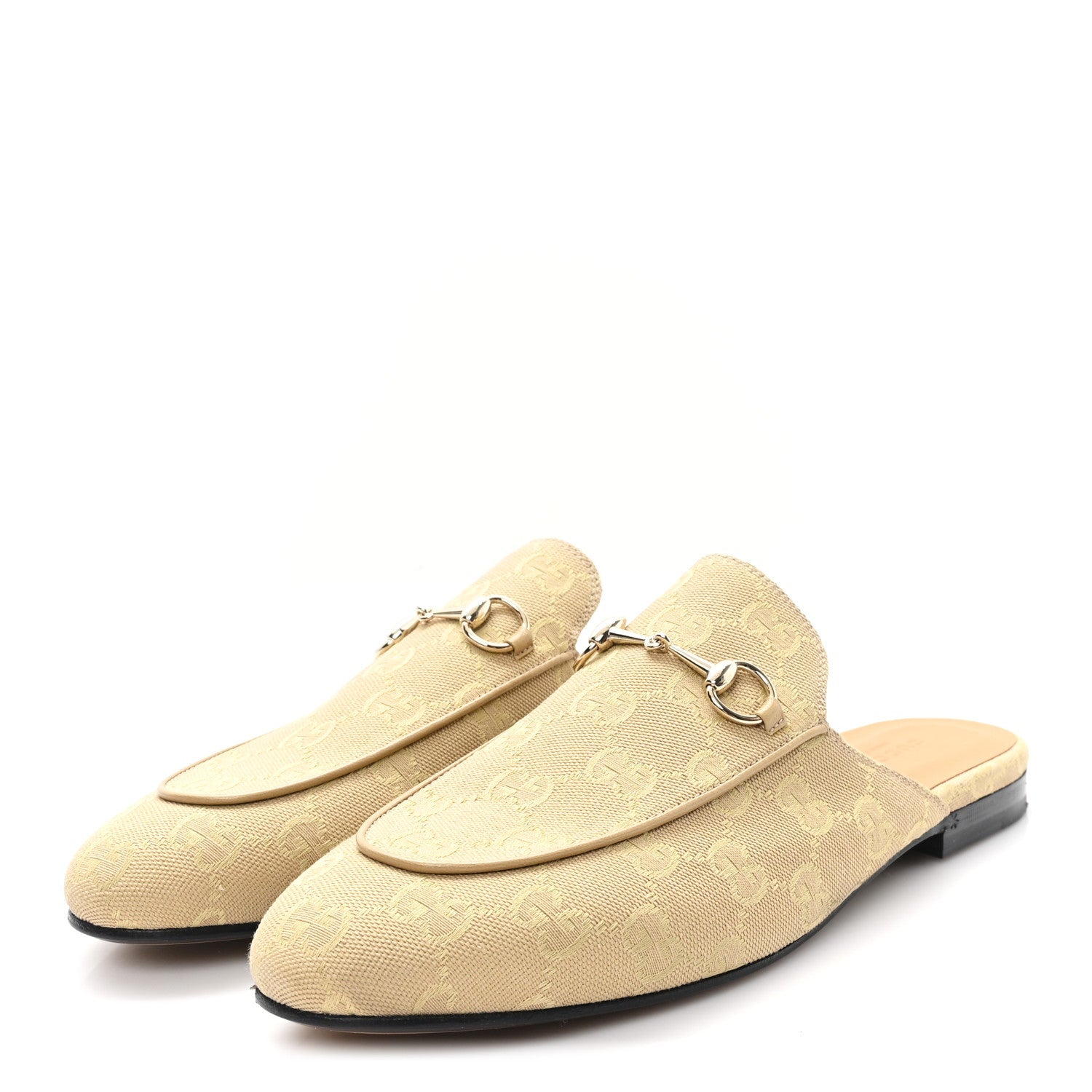 Canvas GG Monogram Womens Princetown Slippers 40 Egypt Salt