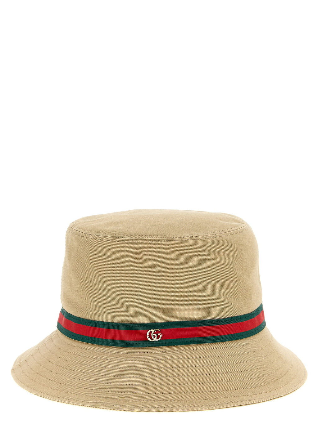 Gucci Web Tape Grosgrain Bucket Hat — Beige