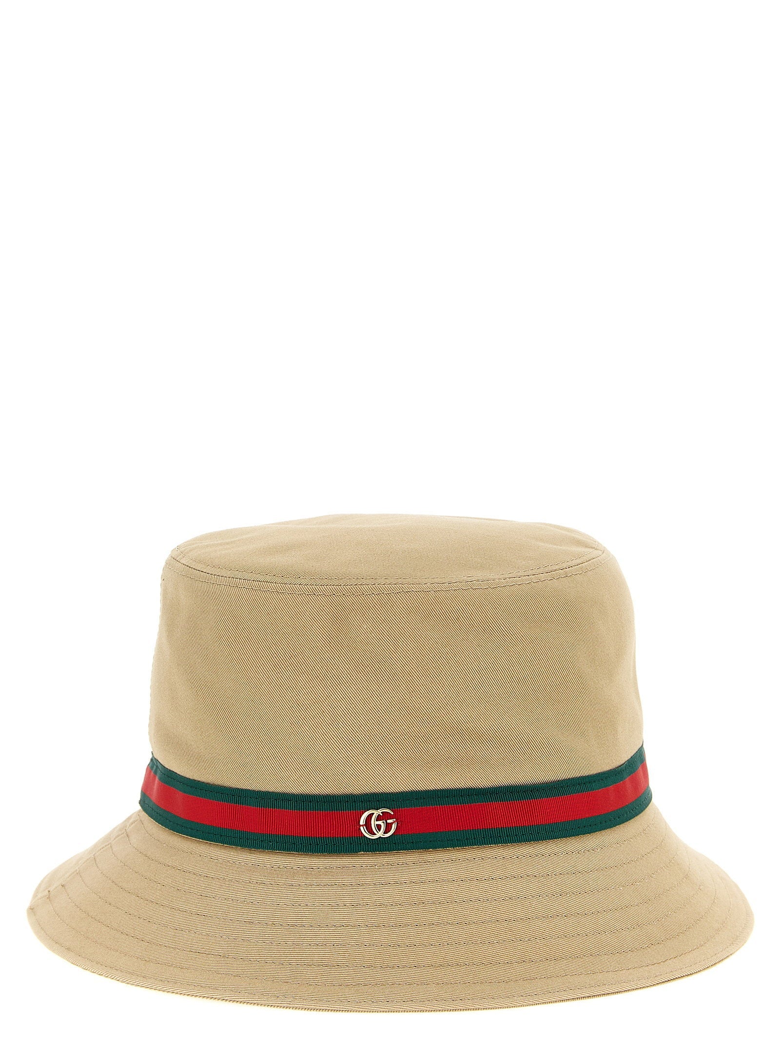 Gucci Web Tape Grosgrain Bucket Hat — Beige