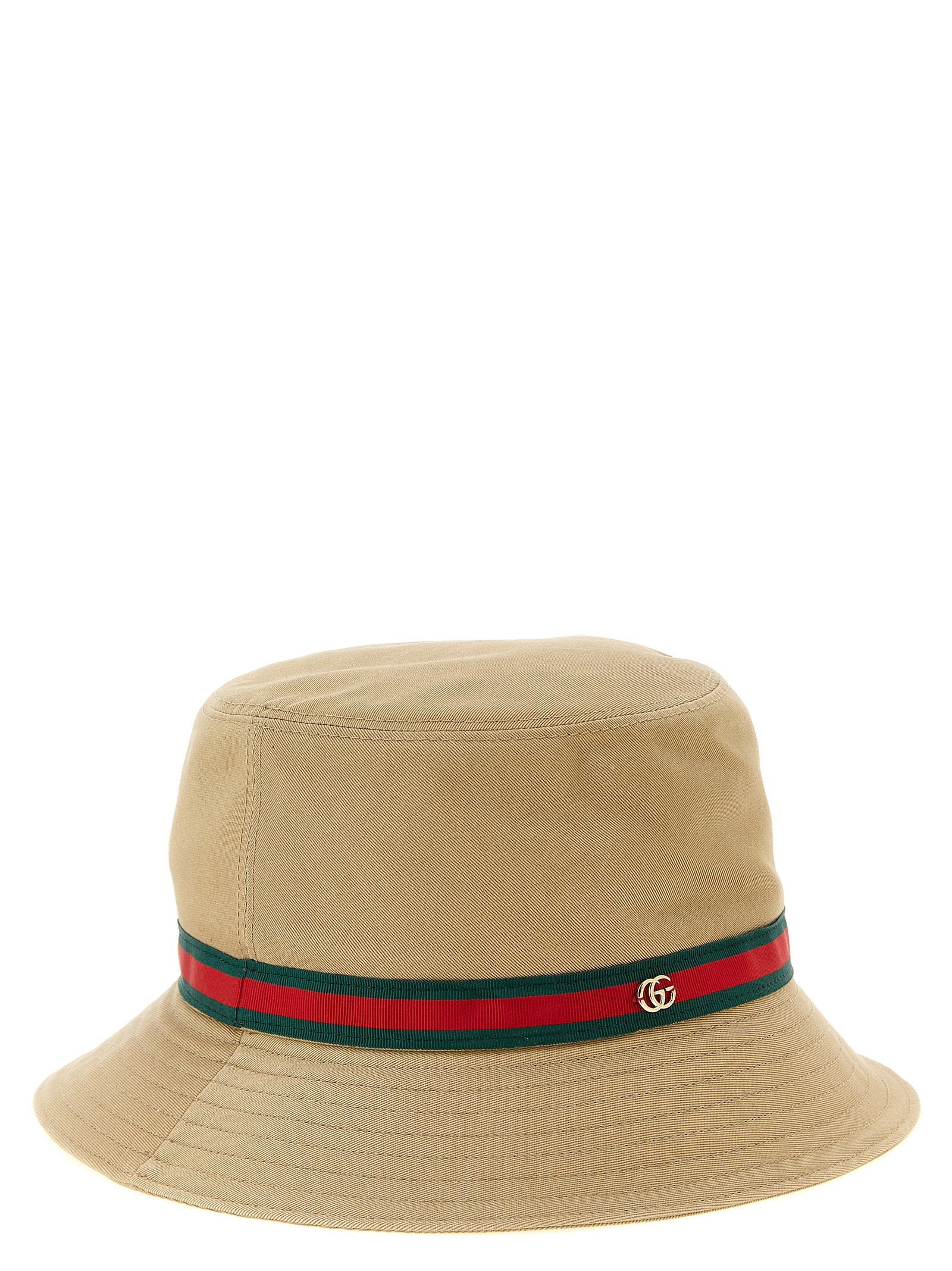 Gucci Web Tape Grosgrain Bucket Hat — Beige