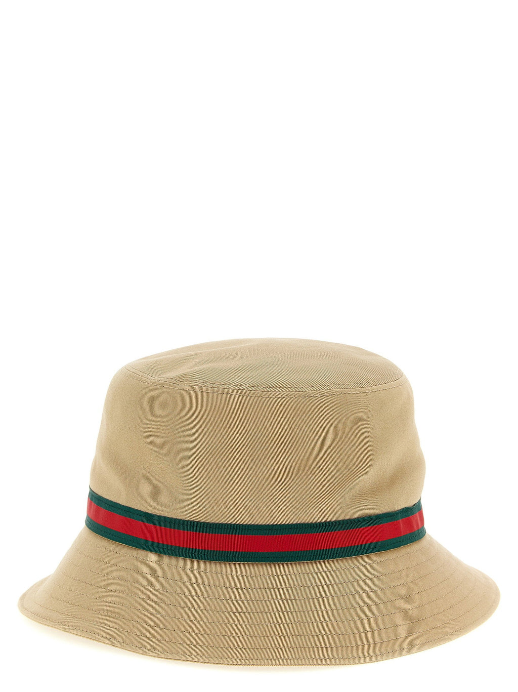 Gucci Web Tape Grosgrain Bucket Hat — Beige
