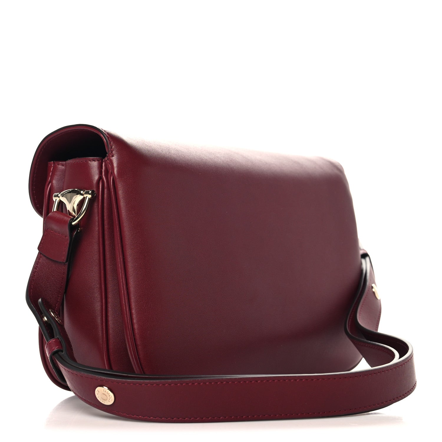 Arabella Calfskin Horsebit 1955 Soft Small Shoulder Bag Rosso Ancora