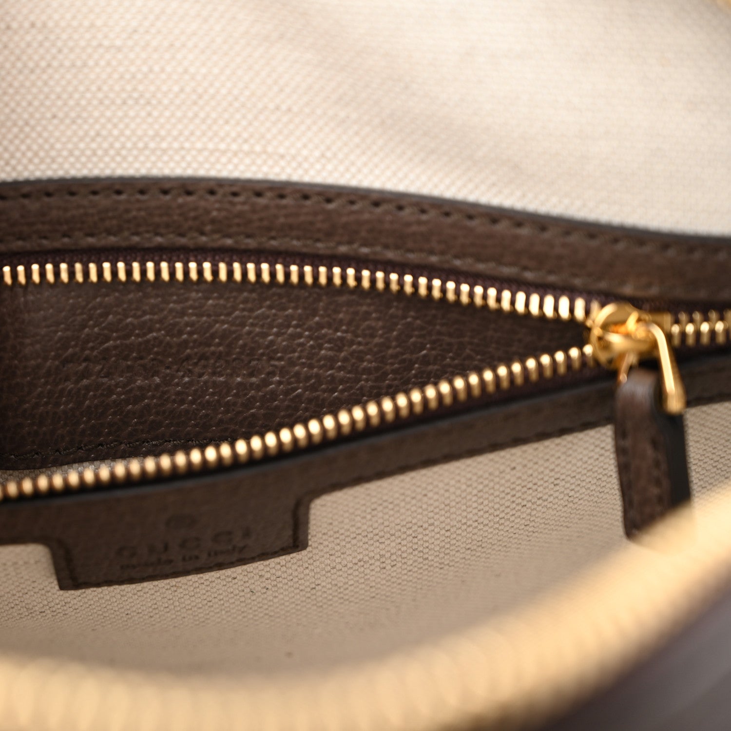 GG Supreme Monogram Web Small Ophidia Top Handle Bag  Beige Ebony