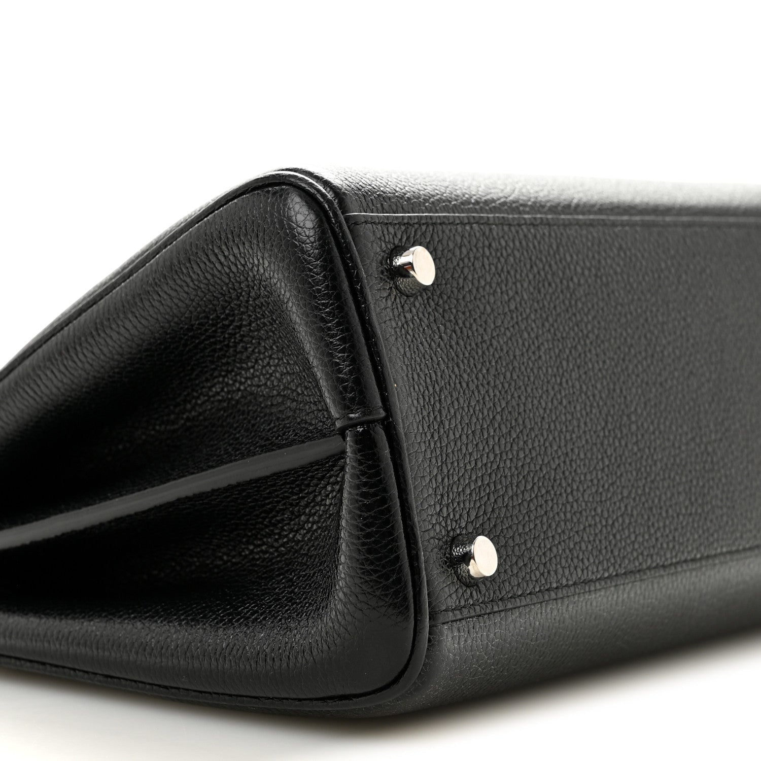 Grainy Calfskin Small Zumi Top Handle Bag Black