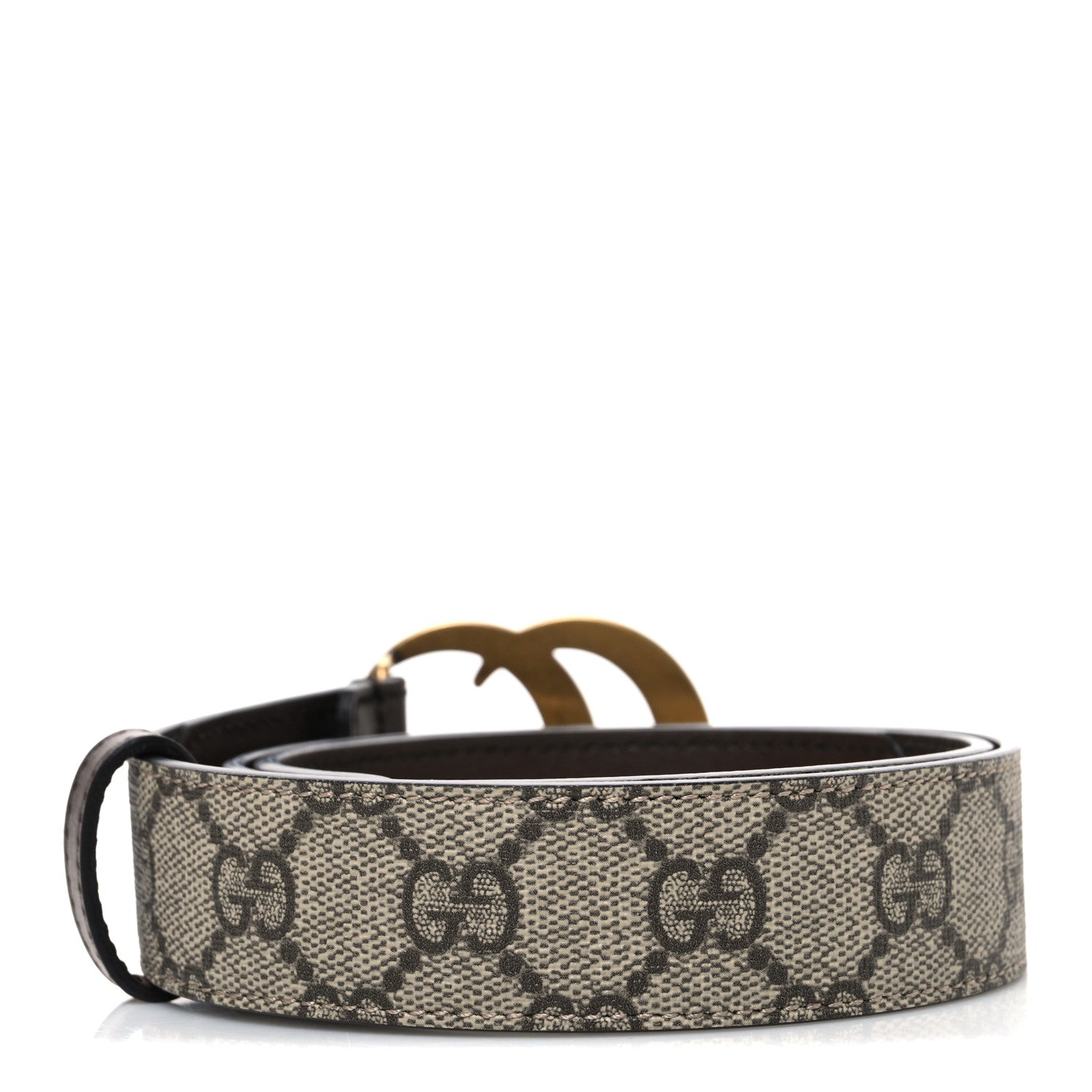GG Supreme Monogram Matte Plutone Calfskin Double G 30mm Belt 70 28 Beige Ebony New Acero