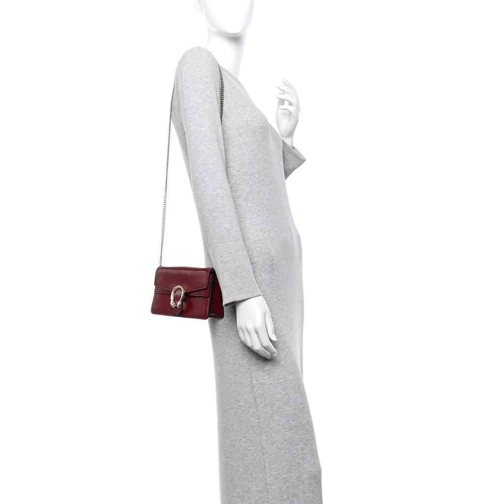 Crinkled Patent Mini Dionysus Shoulder Bag Rosso Ancora Red