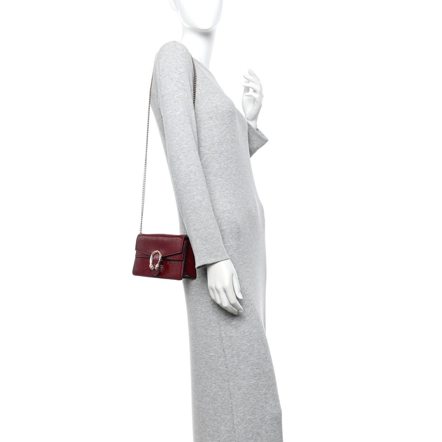 Crinkled Patent Mini Dionysus Shoulder Bag Rosso Ancora Red