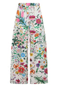 Gucci Floral Silk Trousers — White