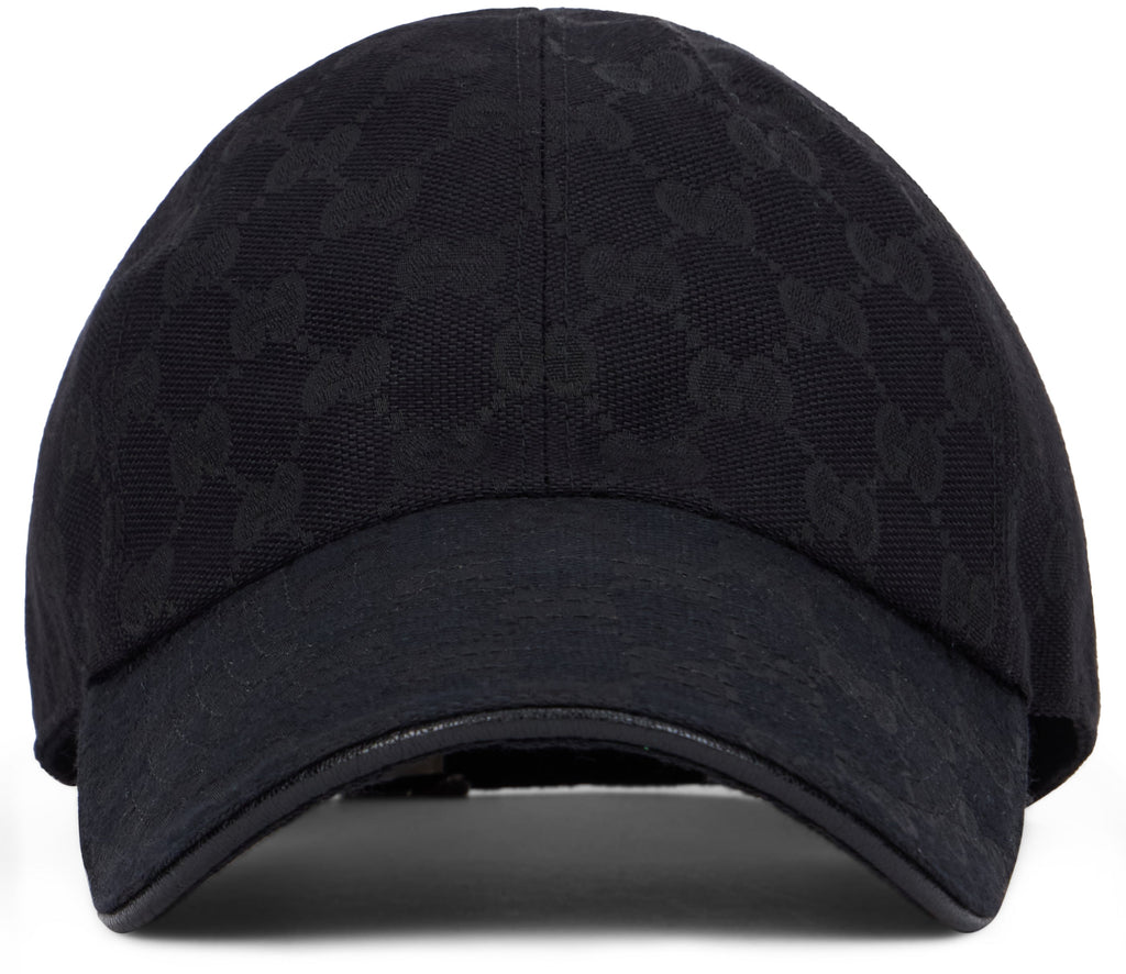 Gucci 875733 GG Monogram Cotton Baseball Cap — Black
